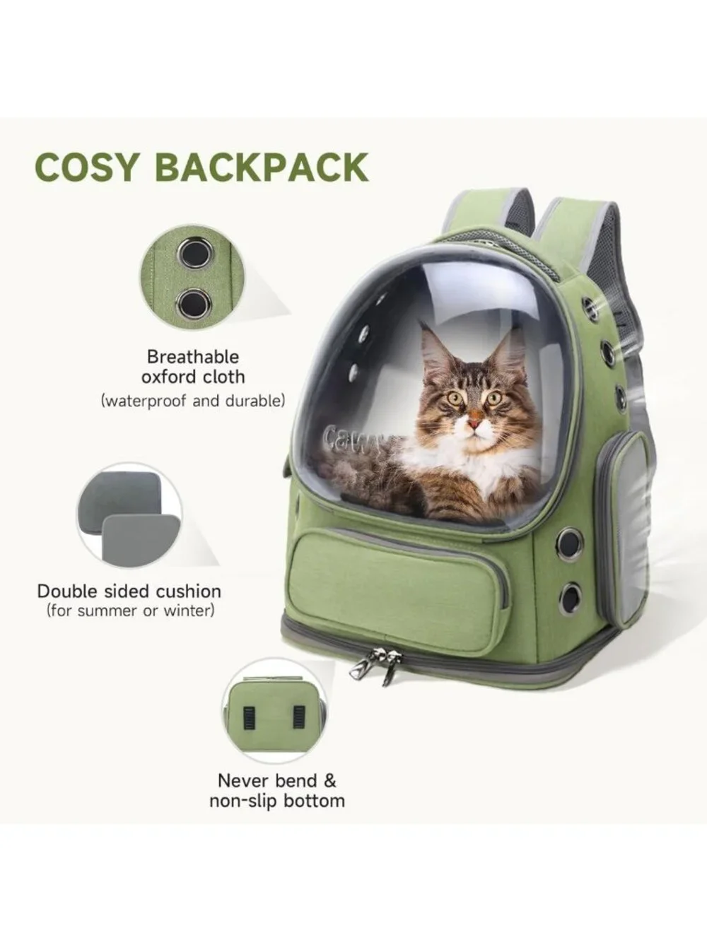 Breathable Bubble Cat Backpack Carrier - Large Space for Travel & Hiking